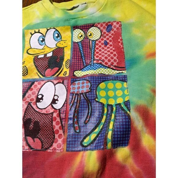 XL Tie Dye Long Sleeve Crew Neck Fleece Sweatshirt - Picture 4 of 7